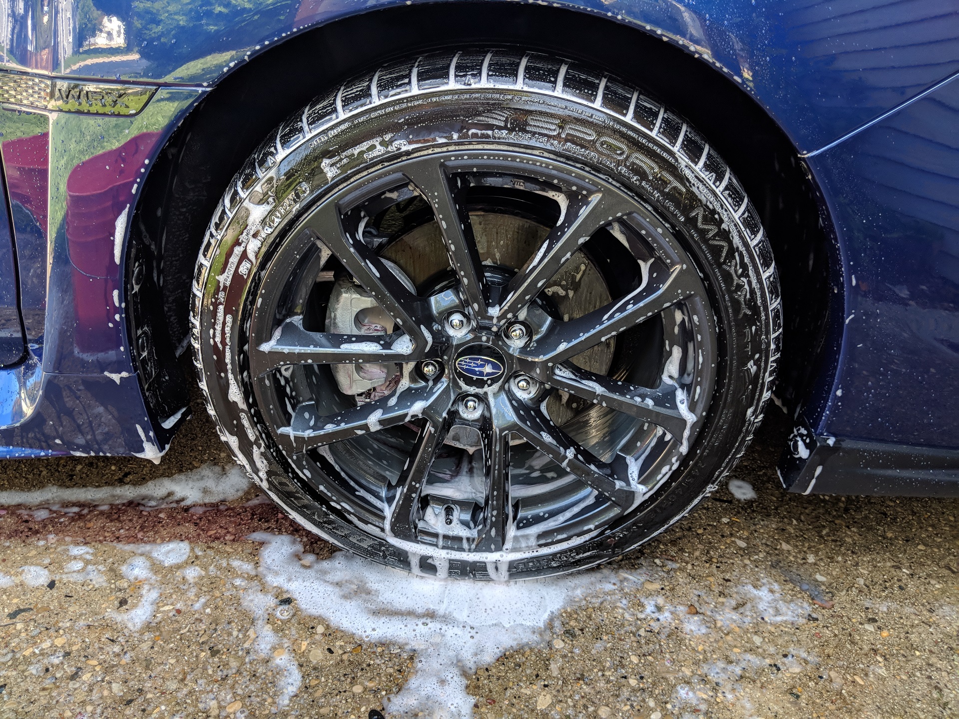 Wheel wiped down with the wash mitt