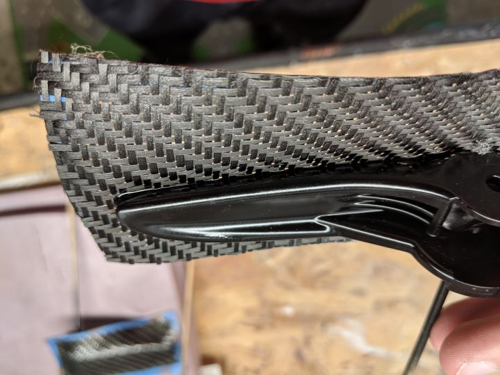 Example of skinning a part with carbon fiber