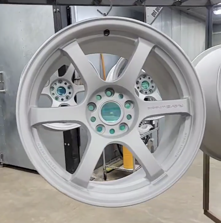 Sandblasted wheels ready for primed and ready for powder coat